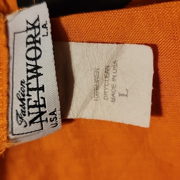 Orange & Black Linen Two Piece Shirts - Picture 7 of 7